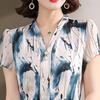 Vestido de verano de chifón para madre manga corta 2025 nuevo 40 o 50 años temperamento noble falda larga