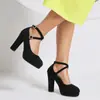 Zapatos de Cuero Bajos para Mujer para Todas las Estaciones, Tallas 34-43, Zapatos de Salón Individuales Transfronterizos para Mujer con Plataforma Impermeable, Suela de Goma, Tacones Altos Gruesos