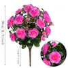 Ramas de rododendro artificiales al por mayor del fabricante, parterres de flores de azalea falsas, decoraciones de jardín, flores de seda para colocar en el suelo para paisajismo de centros comerciales y áreas escénicas