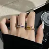 Anel de Coração em Prata de Lei S925 com Zircônia Colorida para Mulheres, Zircônia Multicor cravejada, Luxo Leve, Personalizado, Versátil, Lançamento, Joia de Mão