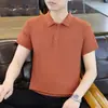 Camisa Polo de Algodão Fino 210g Cor Sólida para Homens, Manga Curta, Polo para Casais, Casual de Negócios Manga Curta, Compra em Grupo