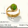 Anillo Yusen de Acero Inoxidable con Piedra Natural Europea y Americana Joyería de Mano para Mujer Nicho Lujo Accesible Anillo de Acero de Titanio que No se Desvanece Joyería Transfronteriza