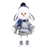 Muñeca de tela azul navideña, Decoración de muñeco de nieve mecedora estilo mediterráneo navideño, Regalo de temporada