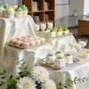 Toalha de mesa para sobremesa branca evento intervalo para chá luxo leve toque de alta qualidade seda cetim mesa de exposição de aniversário toalha de mesa de conferência