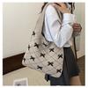 Bolso Tote de Lazo Tejido Mori de Alta Calidad Exquisito Lana Fresco Simple Moda Hombro Mujer Bolsa de Compras