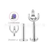 Base de copa de tres puntas de aleación de titanio F136 con incrustación redonda de ópalo, accesorio de joyería para piercing con base de punta de titanio G23
