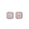 Brincos Quadrados Pequenos Estilo Novo para Mulheres, Luxo Leve, Sensação de Alto Padrão, Diamante Geométrico Quadrado, Exquisitos, Versáteis para o Dia a Dia