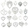 Mezcla 100 Colgantes Corazón de Amor Hueco de Aleación Retro Accesorios para Joyería de Pulsera Collar Hechos a Mano DIY