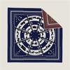 Corrente de Carruagem Geométrica Nova 90cm Lenço Quadrado Grande de Seda Twill com Estampa Dupla Face Decorativo para Mulheres