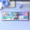 Teclado Mecánico Inalámbrico Bluetooth de Tres Modos 108 Teclas Grabado Lateral Eje Azul Silencioso para Gaming E-Sports Femenino Oficina 75