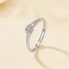 Anillo de Plata de Ley S925 Yuebao Jewelry con Diseño Hueco Ruyi e Incrustación de Diamante, Nuevo Estilo Chino, Lujo Ligero, Anillo Ajustable al por Mayor