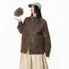 Jaqueta Harrington de Couro Estilo Americano para Homens, Marca da Moda, Estilo High Street de Inverno, Design Cool, Gola Alta, Jaqueta Baseball de Motociclista