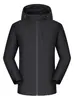 Jaqueta Fina de Outono para Homens e Mulheres, Casual ao Ar Livre com Capuz e Gola Alta, Jaqueta Soft Shell para Team Building e Montanhismo com Logo Estampado
