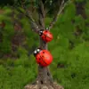 Micro-Paisaje Madera Maciza Escarabajo Siete Estrellas Mariquita Insecto Decoración DIY Accesorios Jardinería Paisajismo Adornos Pequeños