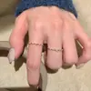 Anillo Delgado Incrustado de Diamantes de Plata de Ley S925 para Mujer, Estilo Vintage de Lujo Ligero, Diseño de Nicho de Gama Alta, Popular en Xiaohongshu