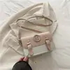 Bolso de Hombro con Bloques de Color de Moda Estilo Coreano para Mujer Modelo Nuevo 2025 Bolso Cuadrado Pequeño con Lazo Bolso de Hombro Cruzado Elegante para Viajes