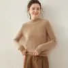 Nuevo Top Térmico de Cachemir de Punto para Mujer Otoño/Invierno 2026, Manga Larga, Cuello Semi Alto, Corte Holgado, Cálido, Capa Interior Gruesa