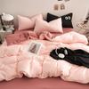 Clase A ins color sólido doble lavado algodón cuatro piezas juego de sábanas funda de edredón dormitorio de estudiante tres piezas ropa de cama al por mayor