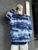 Suéter Nuevo de Invierno Retro Americano con Bloques de Color para Hombre, Marca de Moda Holgado Jersey Estilo Perezoso de Pareja Top de Punto