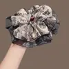 Popular Exquisito Lazo para el Cabello Floral con Diseño de Encaje de Pedrería Brillante, Coleta Versátil de Alta Gama para Coletas y Accesorios para el Cabello