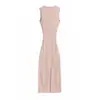 Estilo puramente seductor, vestido de punto sexy ajustado elástico con abertura trasera anti-rozaduras, vestido bodycon de longitud media que ciñe la cintura para mujer