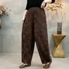 Sezhuang Primavera Nuevo Retro Estilo Mamá Pantalones Casuales Sueltos Adelgazantes Versátiles Pantalones Largos Cintura Elástica Pantalones Cónicos Color Café