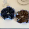 Goma para el pelo scrunchie de retazos de tela de lunares y bloques de color retro de nicho coreano para mujer, accesorio versátil para coleta