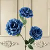 Flores Artificiales Realistas de Rosa de Tres Cabezas para Salón de Bodas, Arreglos de Flores Falsas, Arte Floral para Fondo, Decoración Suave para Exteriores y Paisajismo
