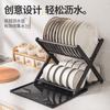 Una generación de escurridor de platos sin perforaciones, escurridor de tazones, vajilla de cocina, palillos, platos, estante de almacenamiento multifuncional para encimera