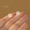 Colgante de Oreja Rosa Fantasma para Mujer Plata de Ley S999 Estilo Mori Fresco Lujo Ligero Pendientes de Plata Versátiles Pendientes Dulces