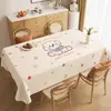 2026 Nuevo Estilo Lujo Ligero Gama Alta Estilo Lindo Rectangular Mantel para el Hogar Mantel de Dibujos Animados Impermeable y Resistente al Aceite No Requiere Lavado