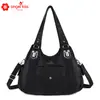 Bolso de Hombro Multifuncional de Gran Capacidad para Comercio Exterior, Viaje de Negocios, Trayecto Diario, Bolso Cruzado Lavado Creativo de Moda