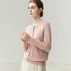 Cardigan Suéter Outerwear de Lã Tricotada Quente, Gola Alta, Slimming, Manga Longa, Versátil, Fashion