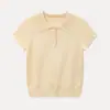 Camiseta de Punto de Manga Corta con Cuello Polo de Estilo de Alta Inteligencia, Verano Fina Casual Ajustada Versátil Camisa de Manga Raglán