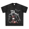 Camiseta de manga corta con estampado retro de Ali Muhammad, estilo transfronterizo americano, sudadera con capucha y cuello redondo de algodón grueso y combinable.