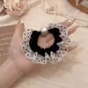 Colección Coreana Nueva de Scrunchies Plisados de Encaje con un Toque de Lujo, Accesorio para el Cabello Simple y de Moda con un Sentido de Elegancia