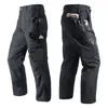 Pantalones Cargo Tácticos de Pierna Recta para Hombre Multibolsillo Velcro Pantalones de Nueve Puntos Color Sólido Resistentes al Desgaste Venta Caliente Europea y Americana Más Vendido