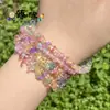 Nova cor de primavera para cascalho vitral perfurado DIY pulseira colar acessórios de joia material 38cm