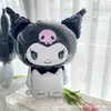 Decoración para fiesta de cumpleaños con temática de Kuromi, tarjeta de pastel con bandera de Kuromi, globo, espiral, tarjeta de invitación con dije