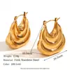 Moda Transfronteriza Europea y Americana Nicho Retro Patrón de Serpiente Clip para Oreja Acero Inoxidable Chapado en Oro de 18K Geométrico Sarga Pétalo Pendientes para Mujer