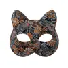 Máscara con Patrón Negro para Adulto Mujer Divertida Fiesta de Baile de Máscaras de Halloween Adorno Facial Decorativo de Cara de Gato Sexy