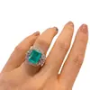 Europa y Estados Unidos popular anillo de tesoro de color simulación joyería de temperamento anillo de apertura ajustable retro piedra principal 10*12
