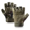 Luvas Táticas de Meio Dedo para Uso Externo Luvas de Ciclismo Masculinas Montanhismo Treinamento Físico Ferro Anti-Derrapante Veículo Elétrico Luvas Black Hawk