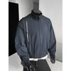 Chaqueta de Algodón Trendy Cleanfit para Hombre, Corte Holgado, Abrigo de Algodón con Cuello Alto Juvenil, Color Sólido, Top Talla Grande