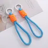 Chaveiro com Padrão de Liga de Poliéster Espesso e Nós, Argola de Chaveiro, Pingente de Chaveiro DIY Feito à Mão, Acessórios de Joalheria