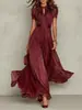 Primavera 2026 Nuevo Vestido Elegante con Cuello en V, Cintura ceñida y Volantes, Vestido Estampado de Moda para Mujer Transfronterizo de Amazon