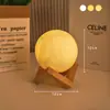 Luminária de lua em vinil, luminária de planeta, luminária ativada por toque, pequena luz noturna, luz ambiente de cabeceira, peça decorativa, luminária de lua céu estrelado - direto da fábrica