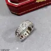 Anel de Parafuso Listrado Família de Cartas Ouro Rosa 18K LOVE Clássico Versão Larga Versão Estreita Cheio de Estrelas Anel de Casal para Homens e Mulheres