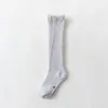 Calcetines de Verano para Bebé de Malla Transpirable Hasta la Rodilla de Tubo Alto Antimosquitos Color Sólido Rayados de Tubo Largo para Bebé