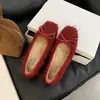 Nuevos Zapatos de Ballet con Lazo Cálidos, Forro de Felpa Peluda, Slip-On de Ballet, Boca Baja Mary Jane para Mujer, Otoño e Invierno 2025